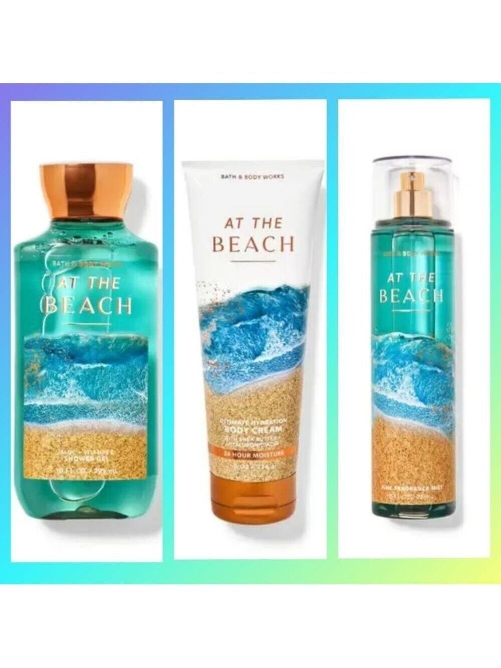 BATH AND BODY WORKS AT THE BEACH SHOWER GEL BODY CREAM FRAGRANCE MIST